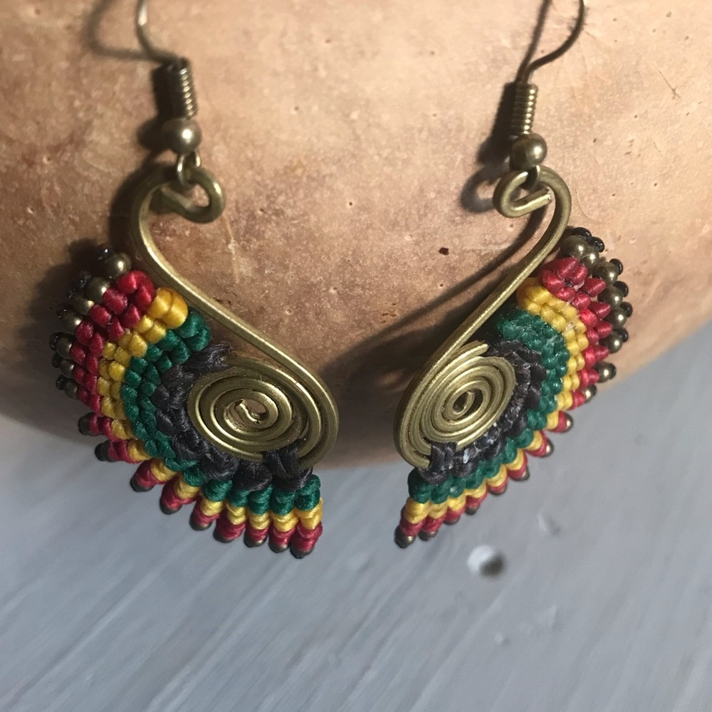 Handcrafted Multicolor Spiral Drop Earrings